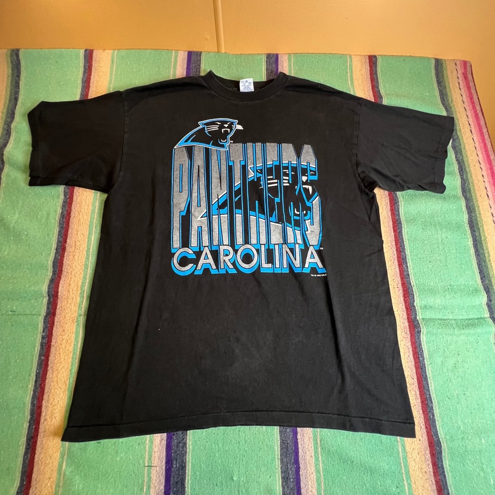 Vintage 1993 Carolina Panthers Salem Sportswear T Shirt Mens Large Black NFL USA